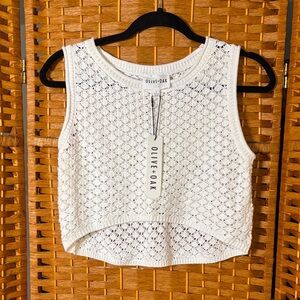 Olive & Oak Ivory Crochet Crop Top